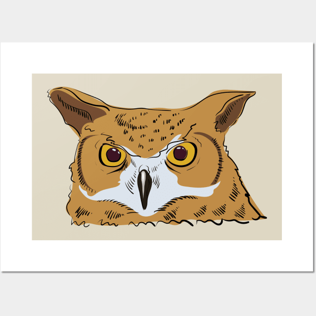 Angry owl Wall Art by Catdog